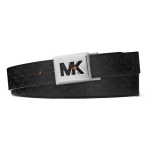 Michael Kors Reversible Logo Embossed Belt One Size (Black/Dark Brown)