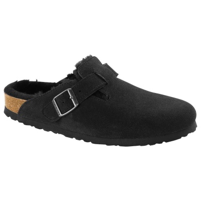 BIRKENSTOCK New Unisex Boston Fur Clog Black Suede 38 R