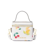 MICHAEL KORS Sandrine Small Sequined Fruit Print Crossbody Bag Optic White