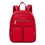 Michael Kors Jet Set Medium PVC Fashion Pocket Function Shoulder Backpack (Bright Red)