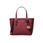 Michael Kors Jet Set Travel Extra-Small Saffiano Leather Top-Zip Tote Bag (Oxblood)