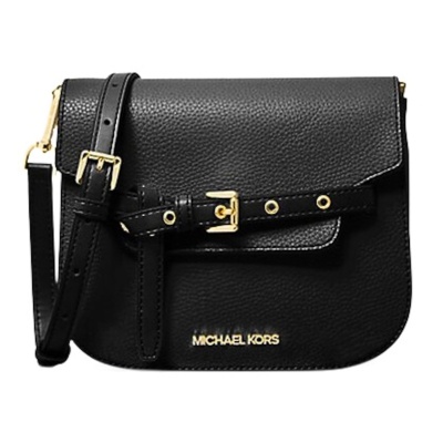 MICHAEL Micheal Kors Emilia Small Leather Crossbody Bag Black