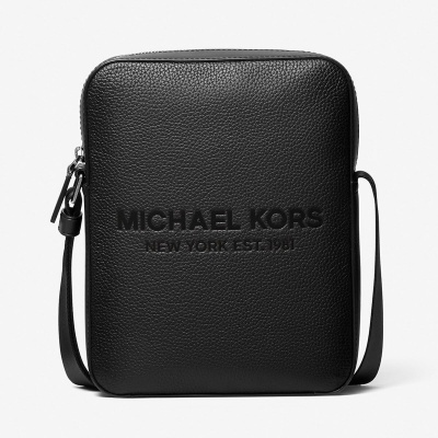 Michael Kors Cooper Logo Embossed Pebbled Leather Flight Bag