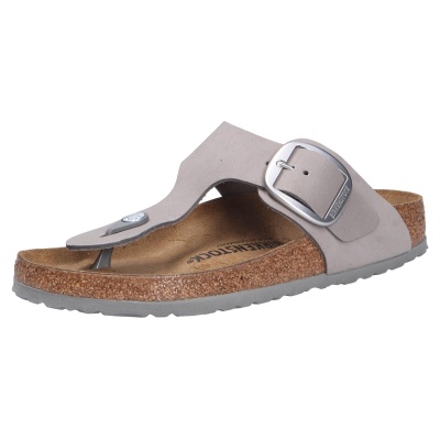 Birkenstock Unisex Gizeh Big Buckle Nubuck Leather Dove Gray Sandals 10 W / 8 M US