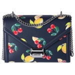 Michael Kors Whitney Medium Sequined Fruit Print Shoulder Bag Navy, Blue