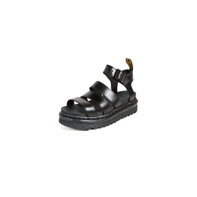Dr. Martens Women's Blaire Fisherman Sandal, Black Brando Leather,