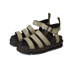 Dr. Martens Women's Blaire Fisherman Sandal, Pale Olive Pisa Leather,