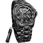 Skeleton Mens Watch Automatic Mechanical Self Winding Luxury Sapphire Crystal Tungsten Steel Waterproof Luminous Dress Wrist Watch