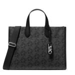Michael Michael Kors Women's Black Embossed Logo Gigi Large Tote Handbag