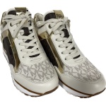 Michael Michael Kors Maddy Trainer Sneakers Shoes Vanilla and Brown Size 5.5