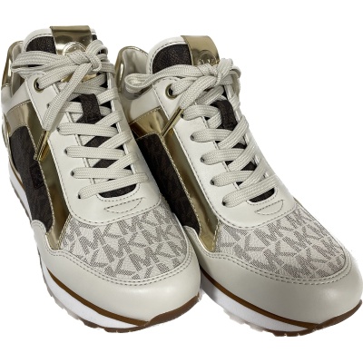 Michael Michael Kors Maddy Trainer Sneakers Shoes Vanilla and Brown Size 5.5